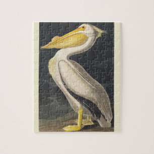 Vintage Audubon Amerikanischer Weißer Pelikan Voge Puzzle