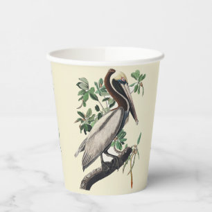 Vintage Audubon Brauner Pelikan Küsten-Vogelkunst Pappbecher