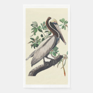 Vintage Audubon Brauner Pelikan Küsten-Vogelkunst Serviette