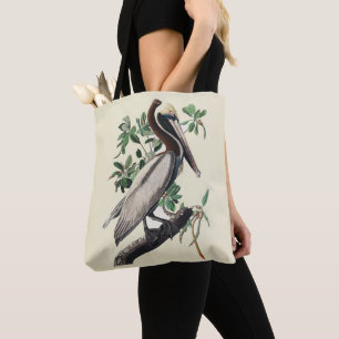 Vintage-Audubon-Braunpelikan-Küsten-Vogelkunst Tasche