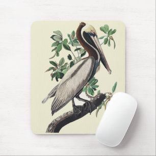 Vintage-Audubon-Braunpelikan-Küstenvogel-Kunst Mousepad