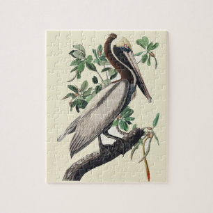 Vintage-Audubon-Braunpelikan-Küstenvogel-Kunst Puzzle