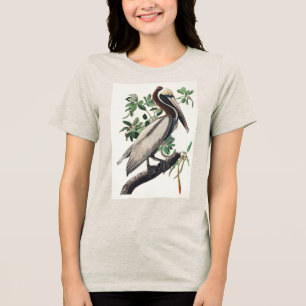Vintage-Audubon-Braunpelikan-Küstenvogel-Kunst Tri-Blend Shirt