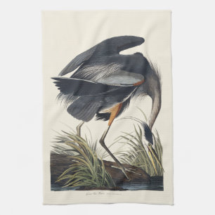Vintage-Audubon-Großreiher-Vogel-Naturkunst Geschirrtuch