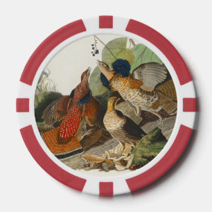 Vintage Audubon Haselhuhn Vogel Natur Kunst Pokerchips