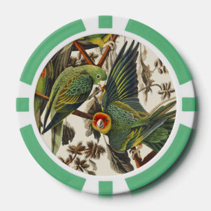 Vintage-Audubon-Karolina-Sittich-Vogelkunst Pokerchips