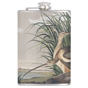 Vintage Audubon Long-billed Curlew Vogelkunst Flachmann