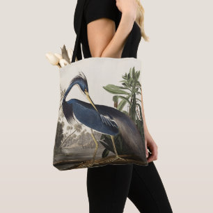 Vintage Audubon Louisiana Reiher Vogel Kunst Tasche