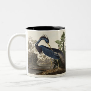 Vintage Audubon Louisiana Reiher Vogel Kunst Zweifarbige Tasse