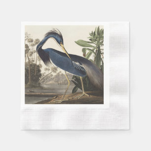 Vintage Audubon-Louisiana-Reiher-Vogelkunst Serviette