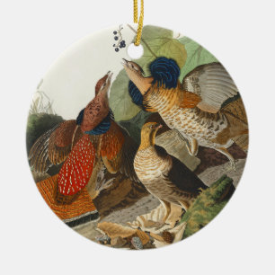 Vintage-Audubon-Raufußhuhn-Vogel-Naturkunst Keramik Ornament