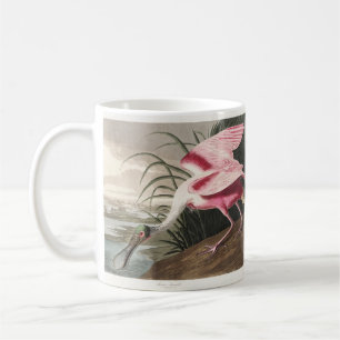 Vintage-Audubon-Rosa-Löffler-Vogelkunst Kaffeetasse