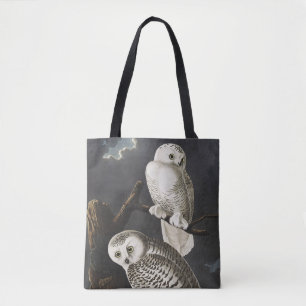 Vintage-Audubon-Schnee-Eule-Nachtvogel-Kunst Tasche