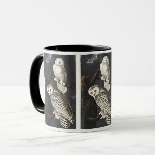 Vintage-Audubon-Schnee-Eule-Nachtvogel-Kunst Tasse