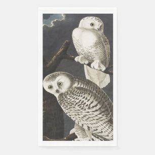 Vintage Audubon Schneeeule Nacht Vogel Kunst Serviette