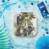 Vintage-Audubon-Specht-Vogelkunst Pappteller (Party)