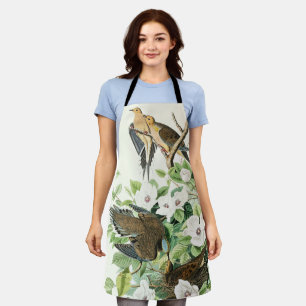 Vintage-Audubon-Trauer-Tauben-Vogel-Blumen-Kunst Schürze