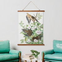 Vintage-Audubon-Trauer-Tauben-Vogel-Blumen-Kunst