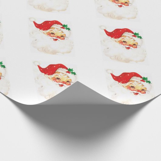 Vintage Aufführung des Weihnachtsmanns Geschenkpapier (Ecke)