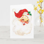 Vintage Aufführung des Weihnachtsmanns Karte (Gelbe Blume)