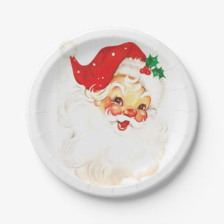 Vintage Aufführung des Weihnachtsmanns Pappteller