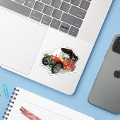 Vintage Aufkleber (Laptop mit iPhone)