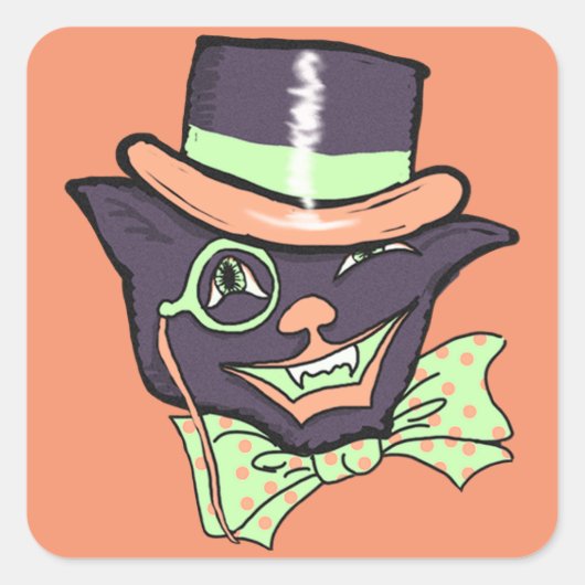 Vintage Aufkleber auf dem Cat Square (Vorderseite)