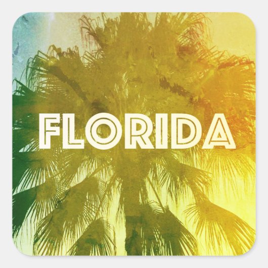 Vintage Aufkleber auf dem Florida-Platz (Vorderseite)