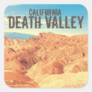 Vintage-Aufkleber Death Valley California Wüste Quadratischer Aufkleber