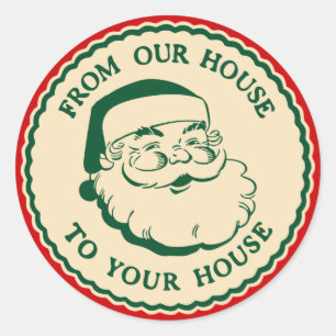 Vintage Aufkleber für den Weihnachtsmann
