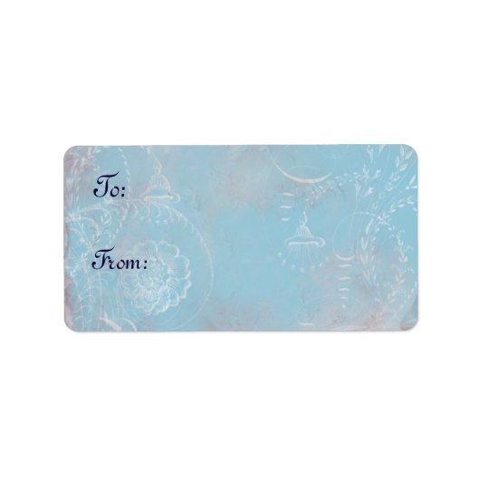 Vintage Aufkleber für die Blue Toile Adressaufkleber (Vorne)