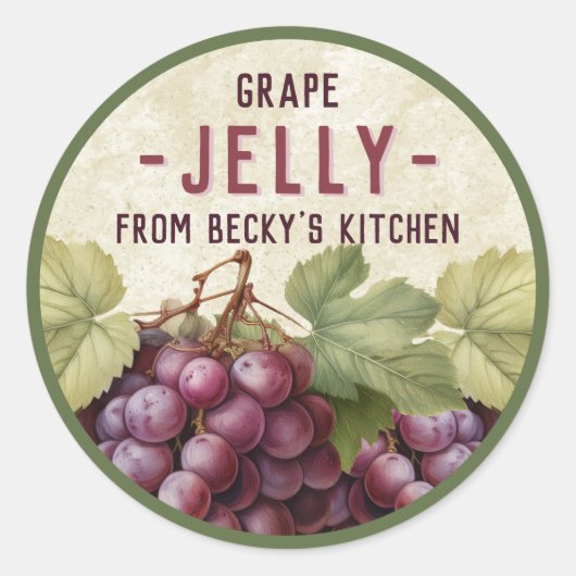 Vintage Aufkleber für Rote Trauben (Vorderseite)