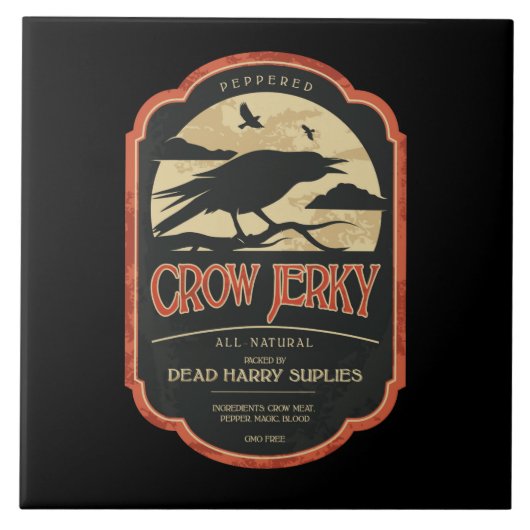 Vintage Aufkleber-Halloween-Krähen-Fliese Trivet Fliese (Vorderseite)