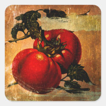 Vintage-Aufkleber mit roten Tomaten