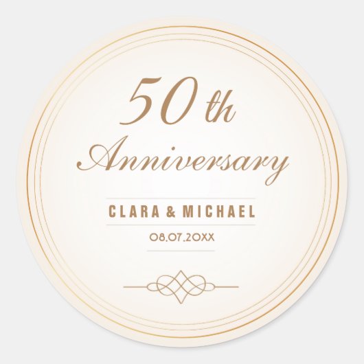 Vintage Aufkleber zum 50. Geburtstag der Hochzeit (Vorderseite)
