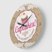 Vintage Aufkleberleinwandspitzebäckerei-Küchenuhr Große Wanduhr (Winkel)