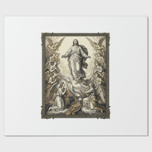 Vintage-Aufstiegs-Engel-Gravur-Vektor-Kunst_1 Geschenkpapier