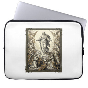 Vintage-Aufstiegs-Engel-Gravur-Vektor-Kunst_1 Laptopschutzhülle