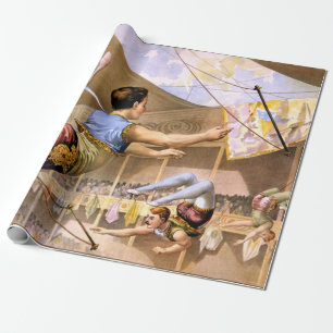 Vintage-Auftritt von fünf Männern an der Trapez-Zi Geschenkpapier