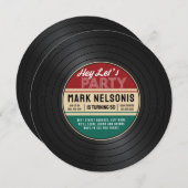 Vintage Aufzeichnung Geburtstagseinladung Einladung (Vorne/Hinten)