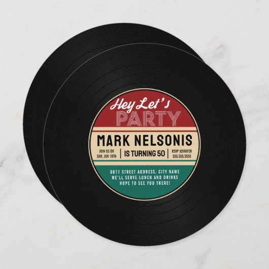 Vintage Aufzeichnung Geburtstagseinladung Einladung (Vorne/Hinten)