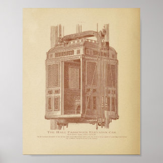 Vintage-Aufzug-Kunstplakat Poster