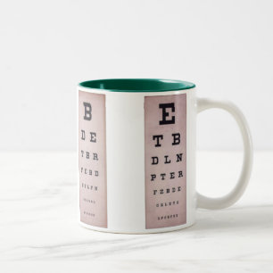 Vintage Augen-Diagramme Zweifarbige Tasse