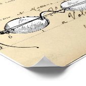 Vintage Augenbrille Französische Postkarte Kunst d Poster (Ecke)