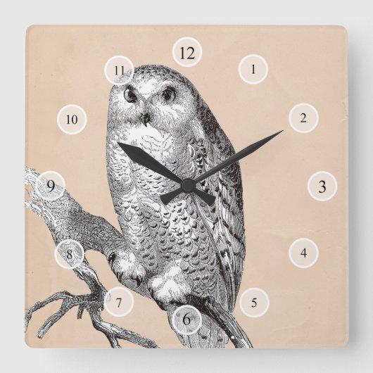 Vintage Augenuhr Quadratische Wanduhr (Vorderseite)