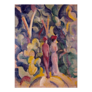 Vintage August Macke Paar auf dem Waldweg Poster