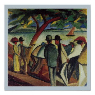 Vintage August Macke Spaziergänger am See Poster