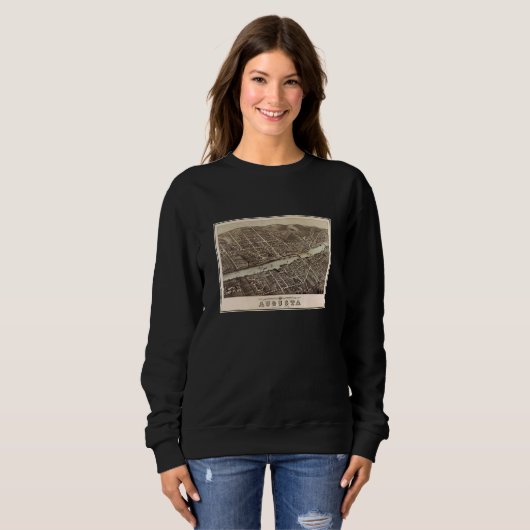 Vintage Augusta ME Map  1878  Sweatshirt (Vorne ganz)