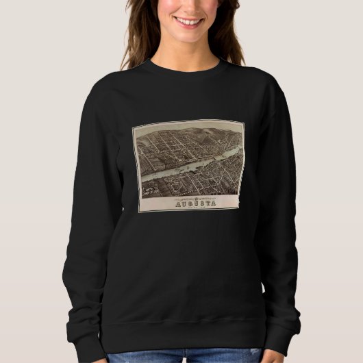 Vintage Augusta ME Map  1878  Sweatshirt (Vorderseite)