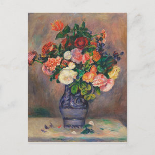 Vintage Auguste Renoir-Blume in einer Vase Feiertagspostkarte